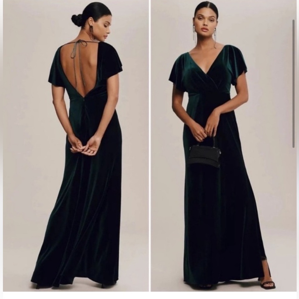 Jenny Yoo Black Velvet Maxi Dress size 00